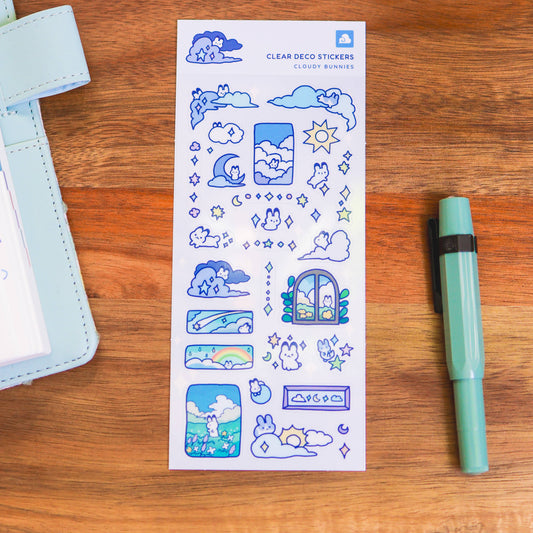 Sticker Sheet (Clear) - Cloudy Bunnies
