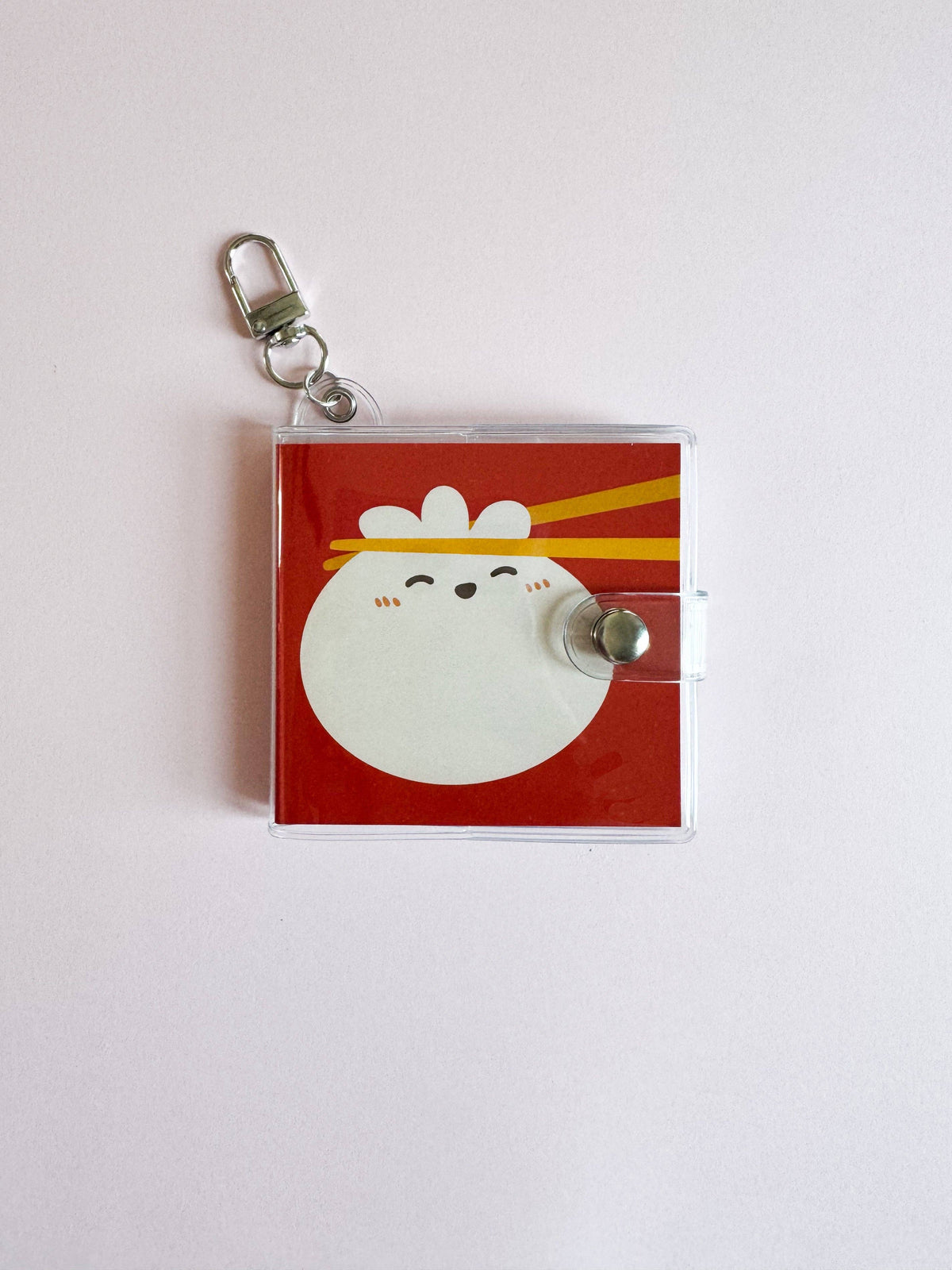 Mini Notebook Bag Charm Keychain - Dumpling (Food, Asian, Pun, Bao, Smiley)