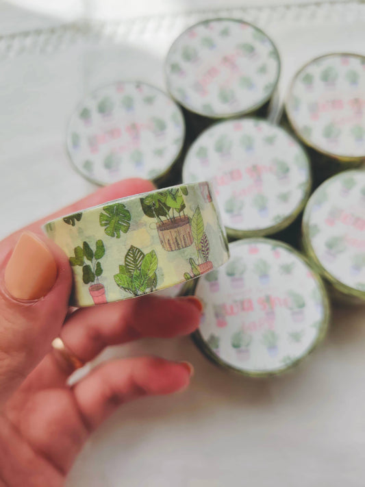 Plant Lover Washi Tape with Plants and Succulents in Pots