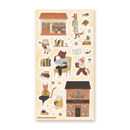 To the Bookshop Sticker Sheet (Gold Foil Accents)