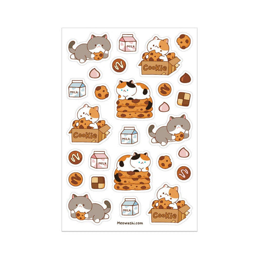 Cat and Cookies Clear Sticker Sheet