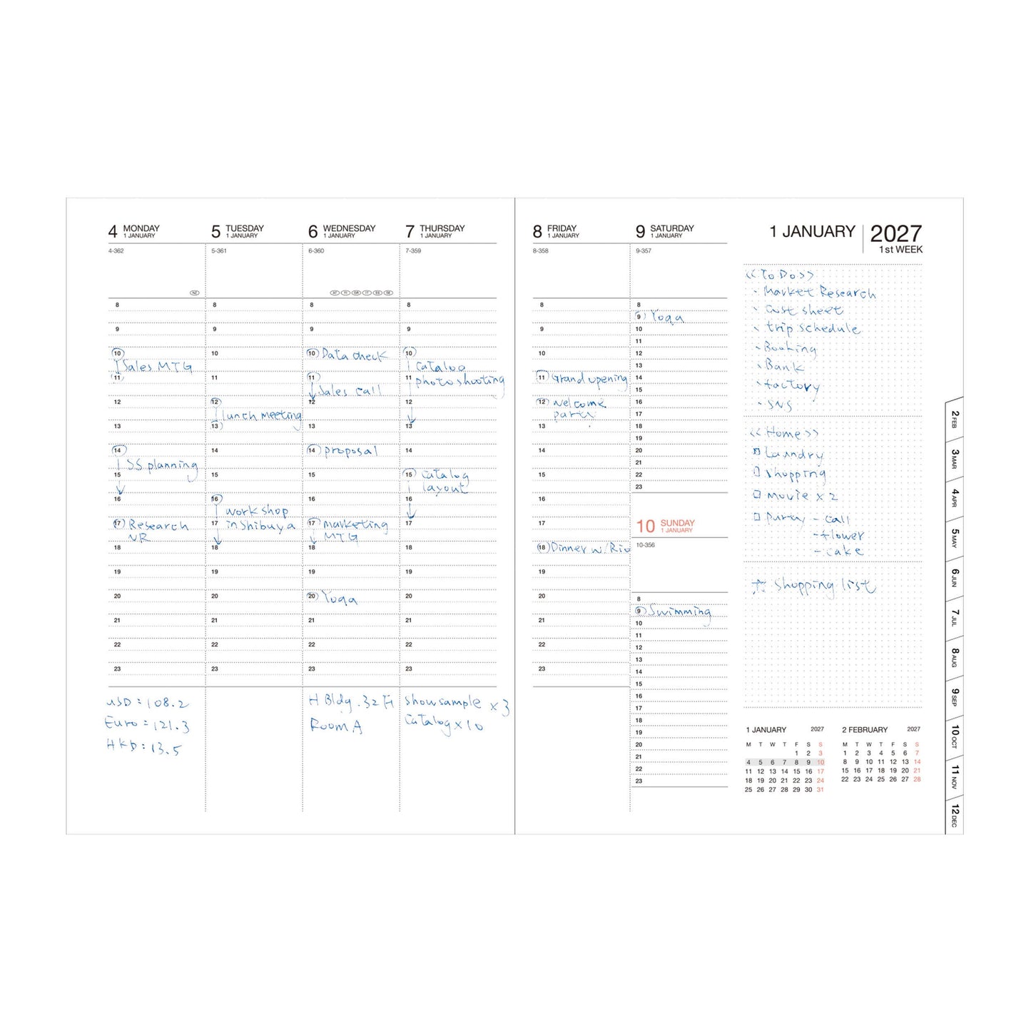 A5 Weekly Vertical Planner (Hourly Layout Sep 2026–Dec 2027)