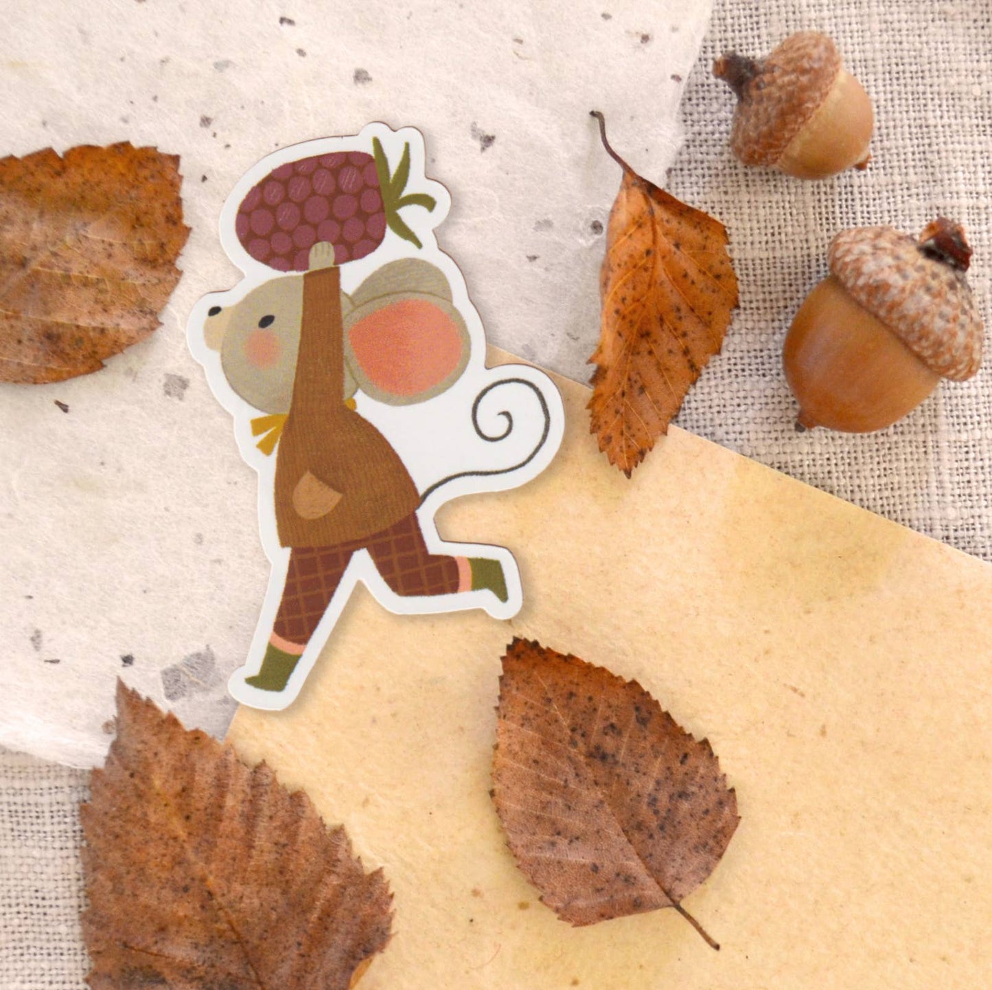 Harvest Mouse & Blackberry Sticker