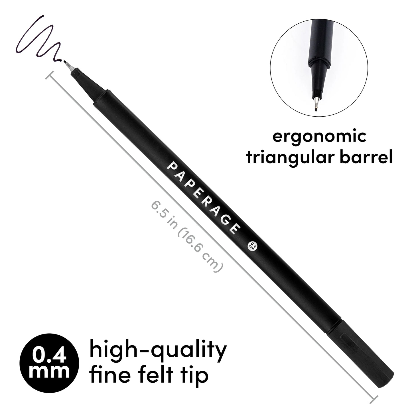 12 Pack Felt Tip Fine Line Marker Pens with Case