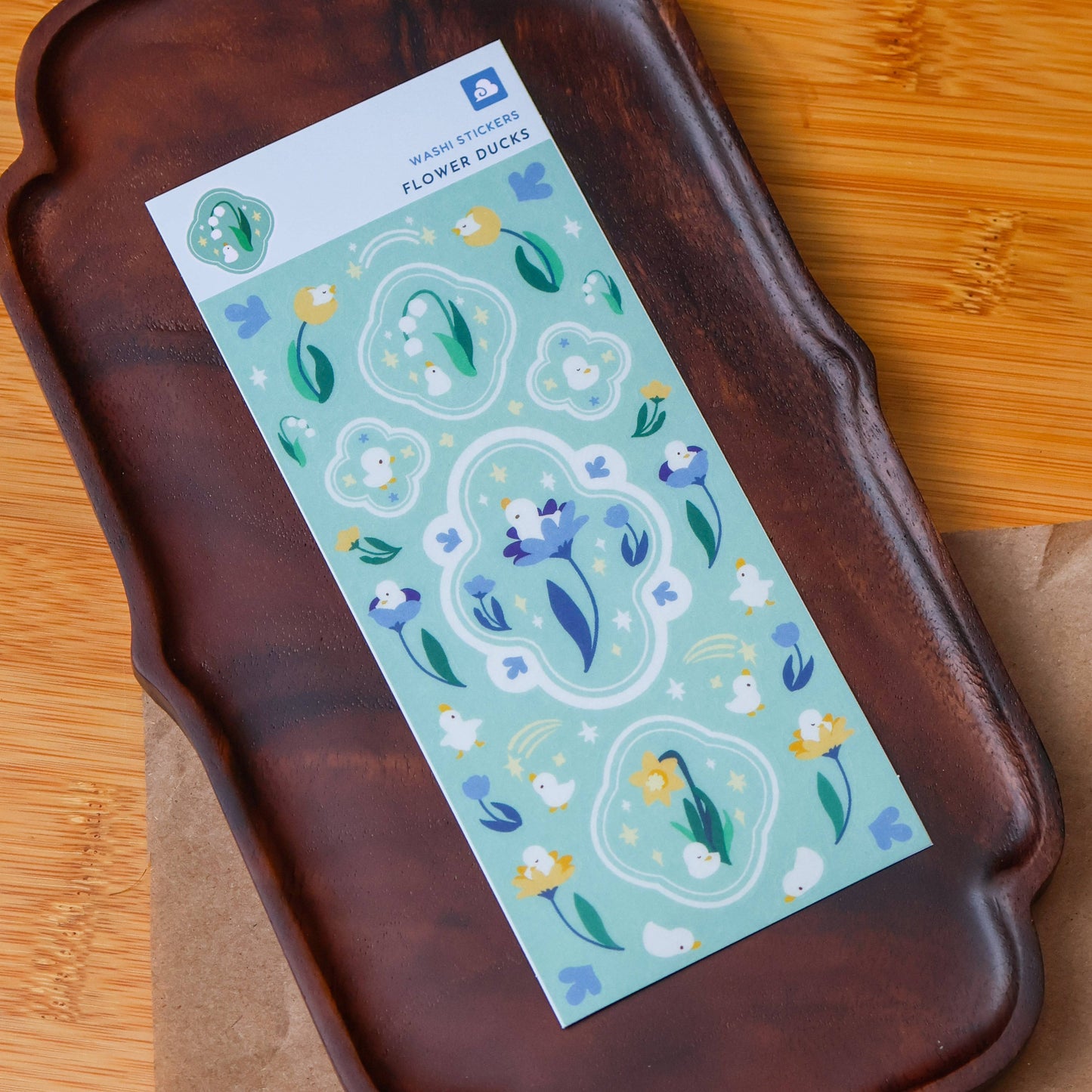 Sticker Sheet (Washi) - Flower Duck