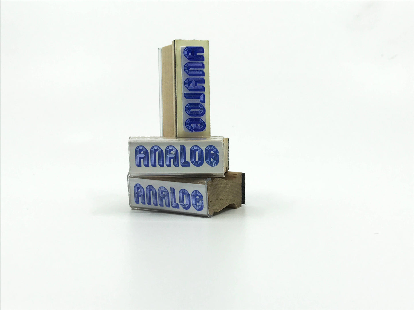 Analog Wooden Handle Rubber Stamp