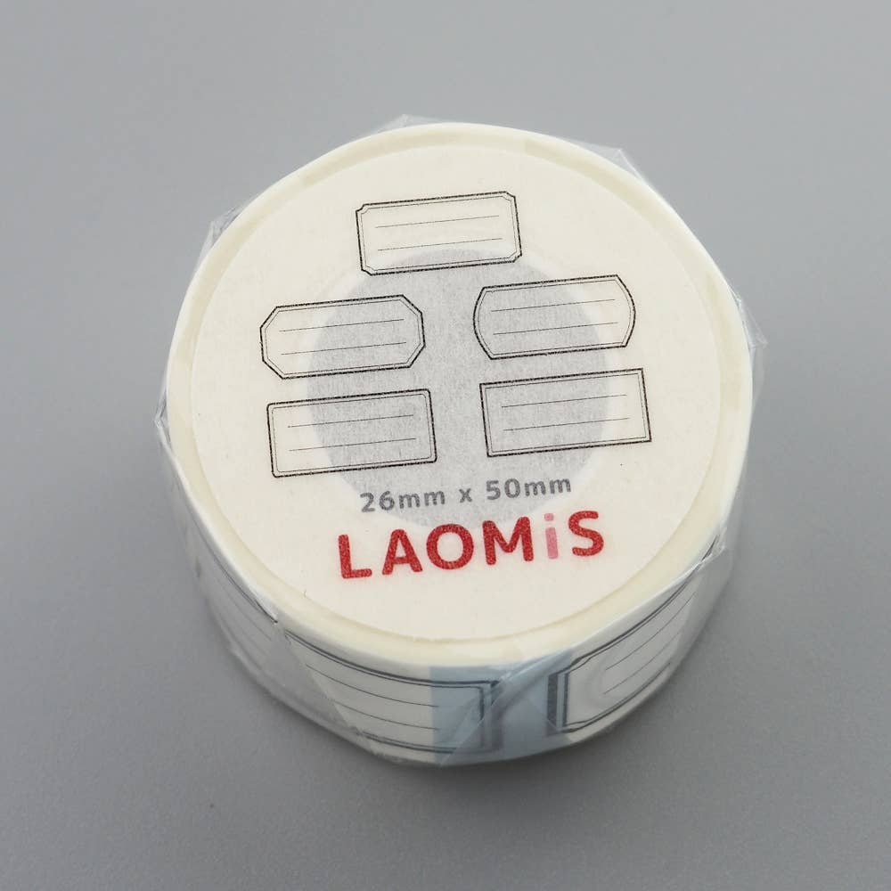 LAOMiS Black Frame Label Writable Washi Stickers