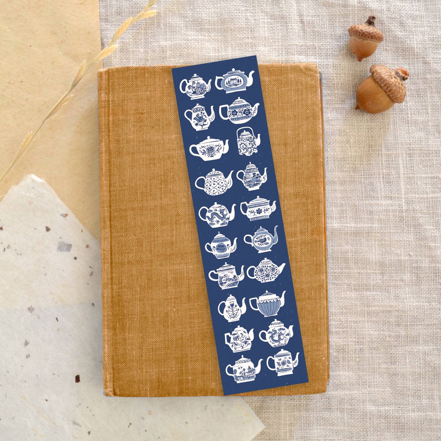 Blue & White Teapots Bookmark