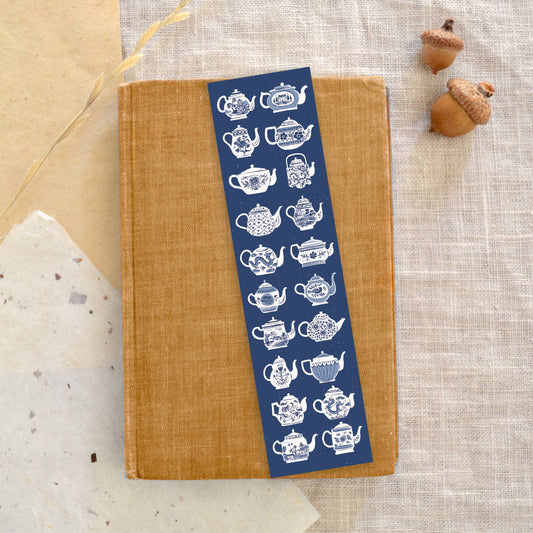 Blue & White Teapots Bookmark