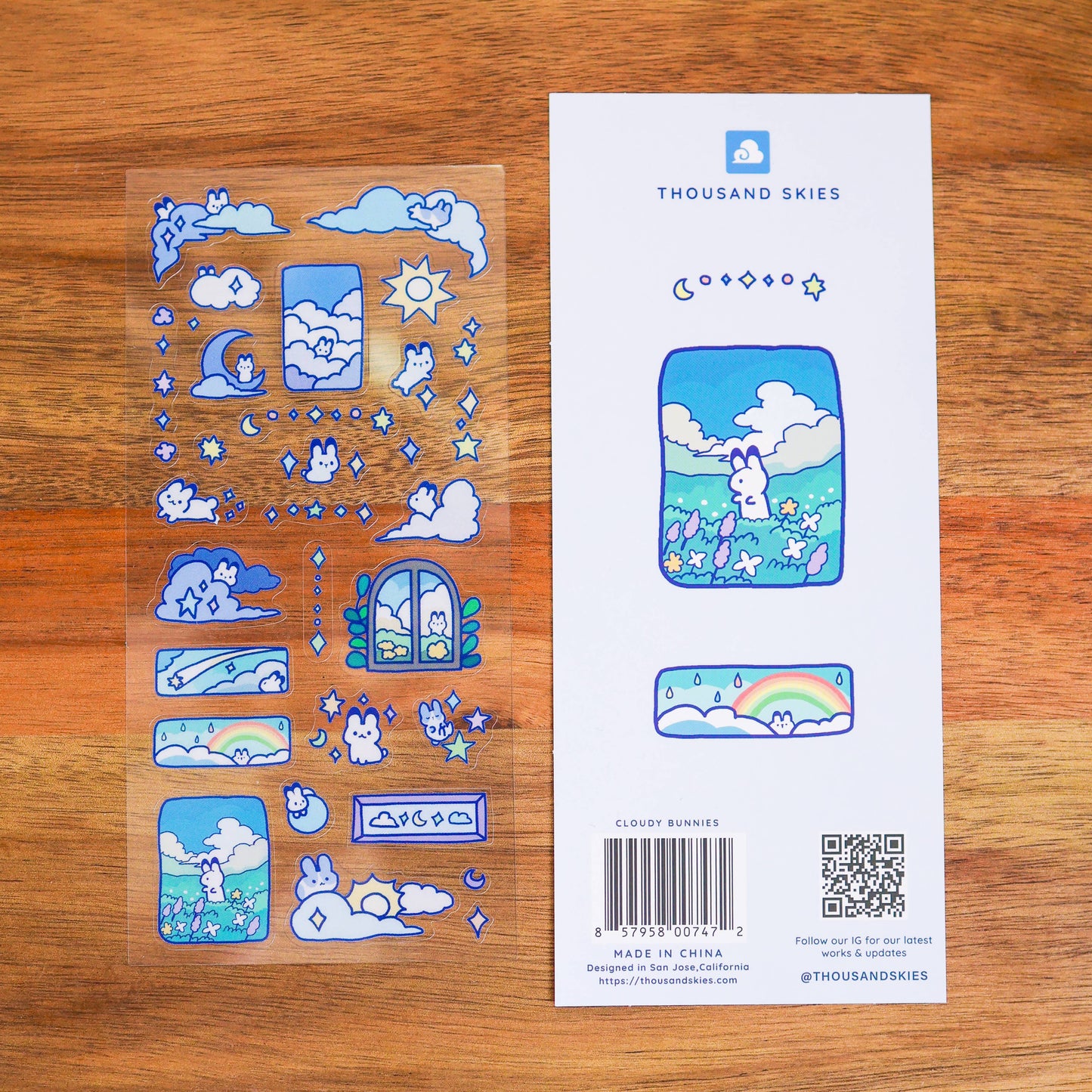 Sticker Sheet (Clear) - Cloudy Bunnies