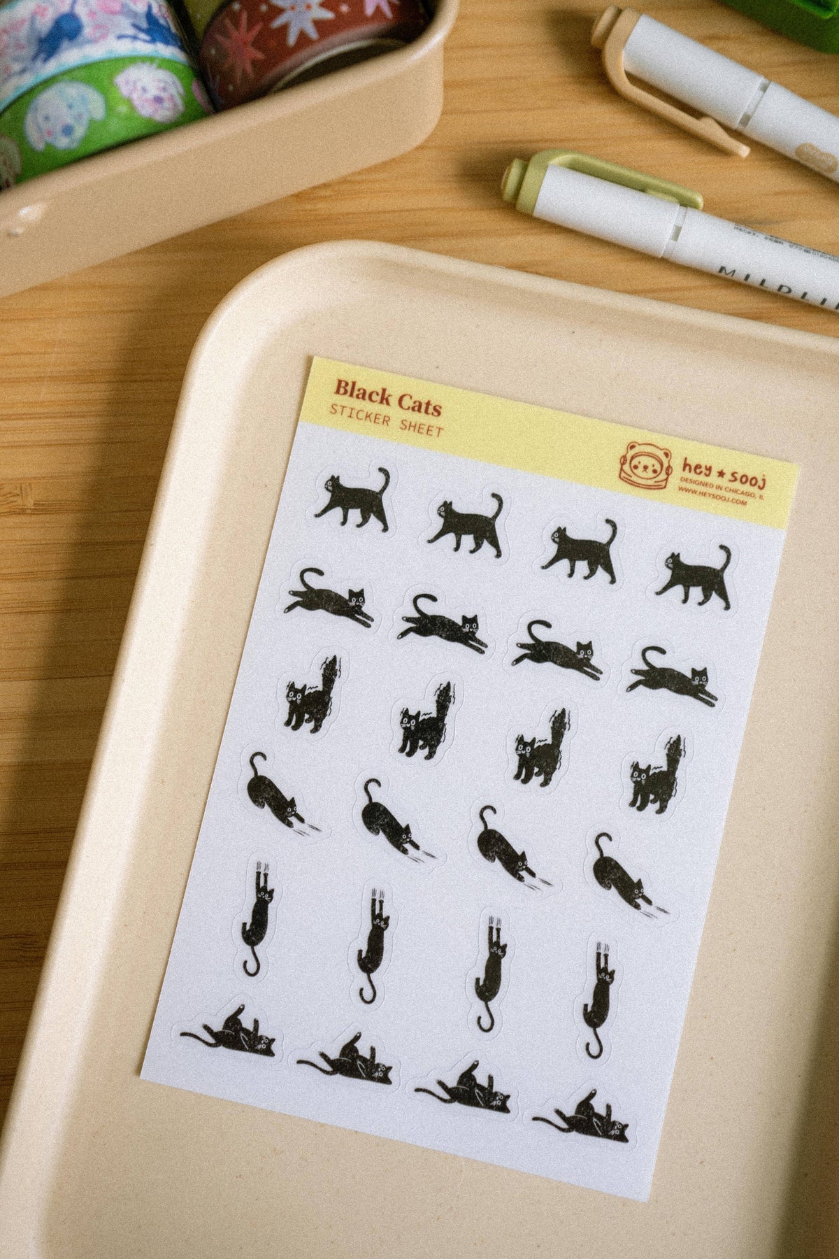 Black Cats Sticker Sheet