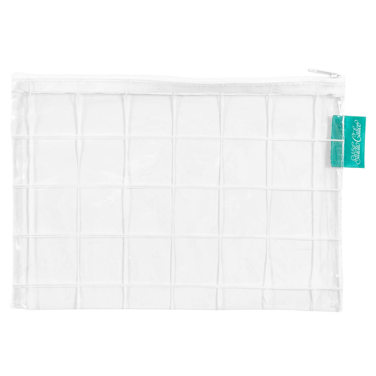 Clear Grid Zipper Bag