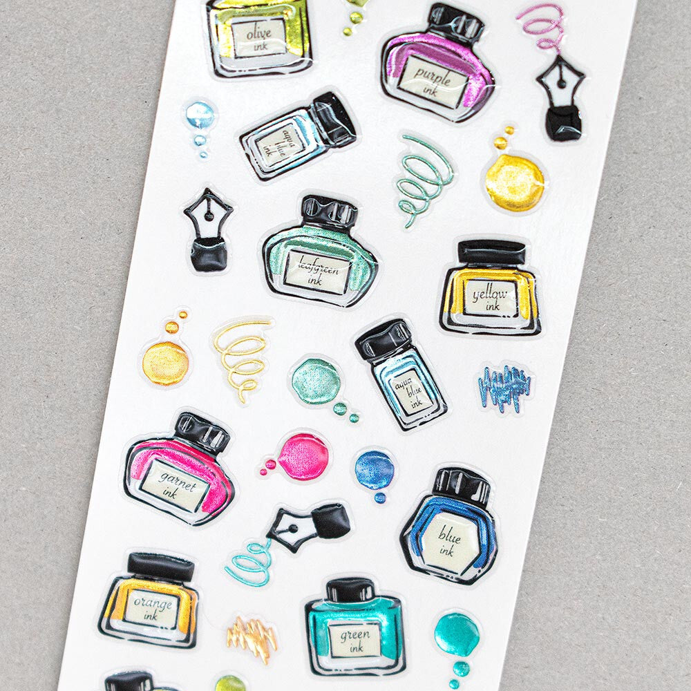 Bijoux Seal Fountain Pen Ink Sticker Sheet