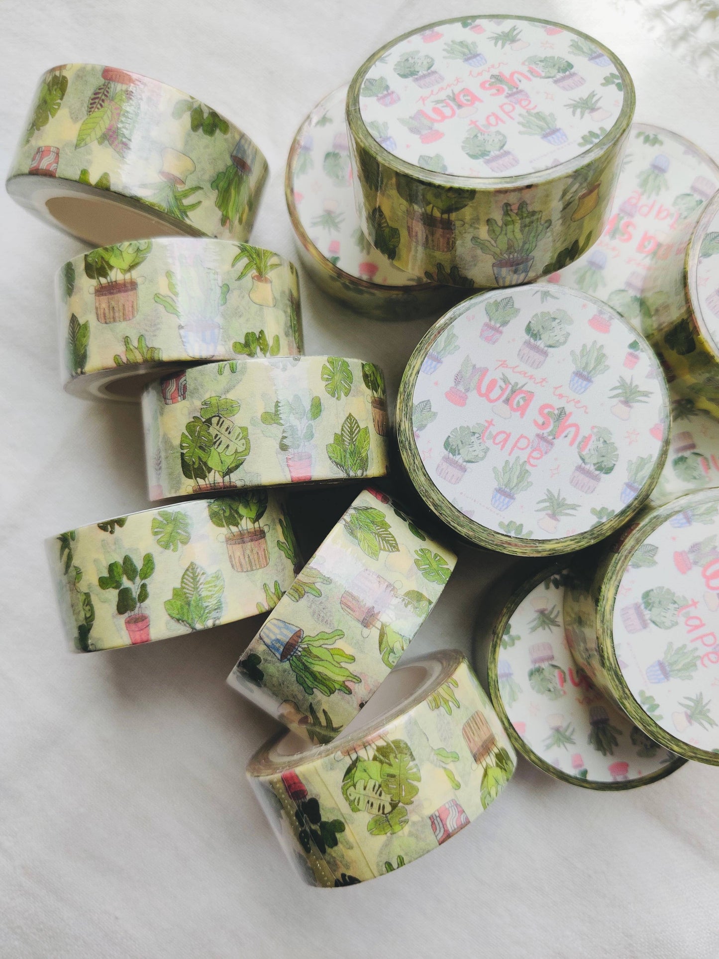 Plant Lover Washi Tape with Plants and Succulents in Pots