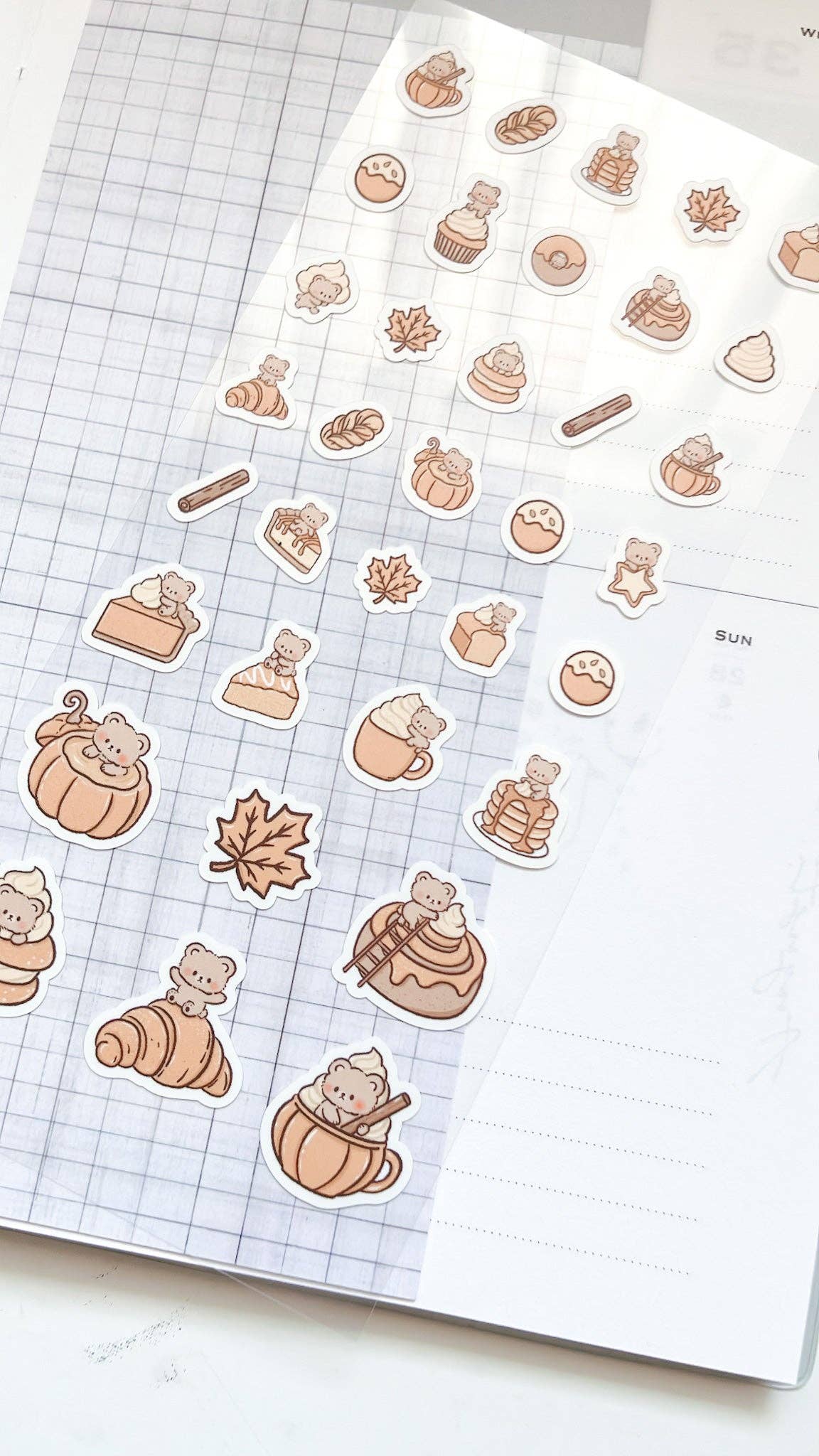 Kuboandlucy Stationery Co | Pumpkin Spice Kuma Sticker Sheet