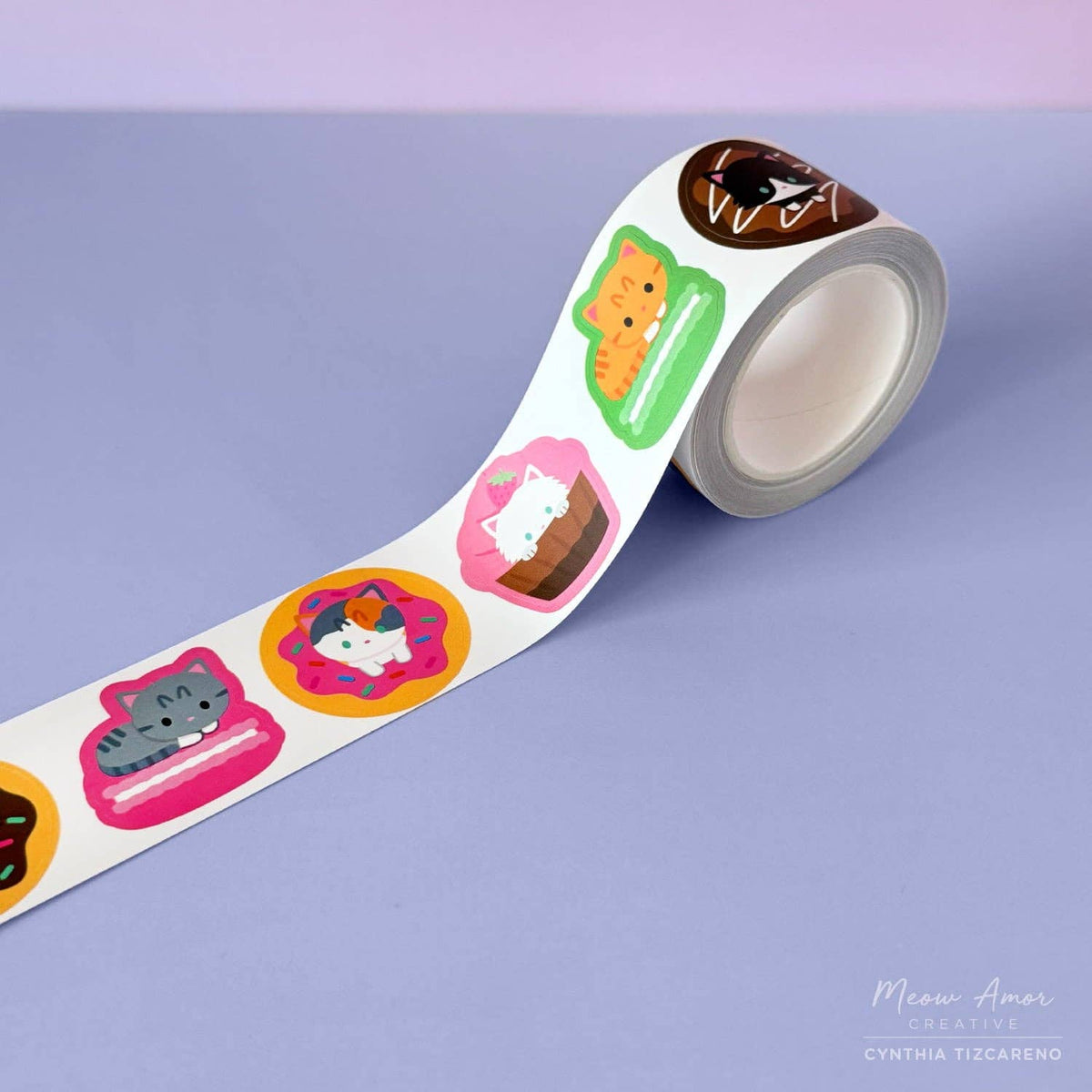 Sweets Cats Vinyl Tape Sticker Roll