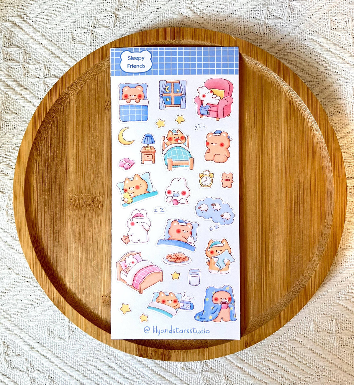 Sleepy Friends Sticker Sheet • Kawaii Hand Drawn Matte Stickers