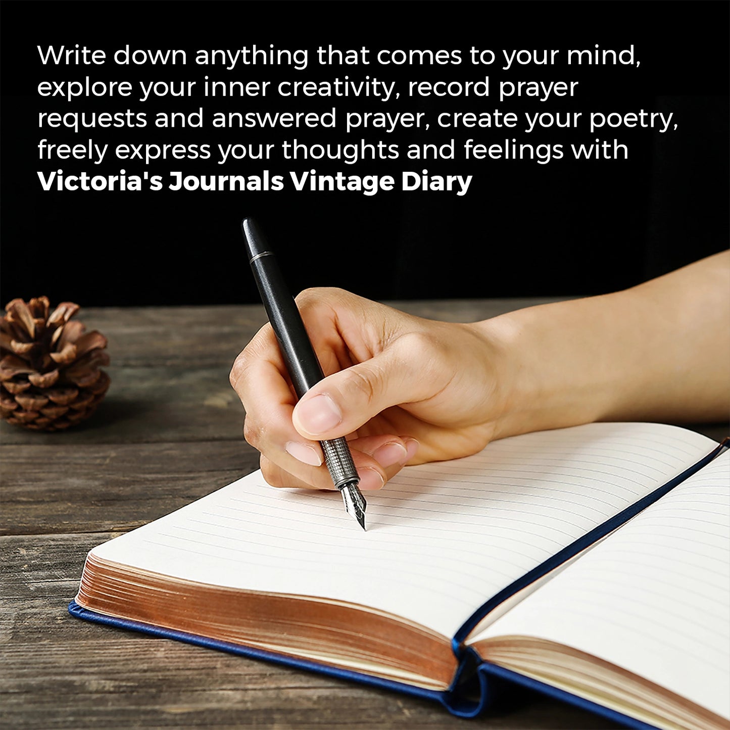 Victoria's Journals Vintage Style Diary Hard Cover (Apricot)