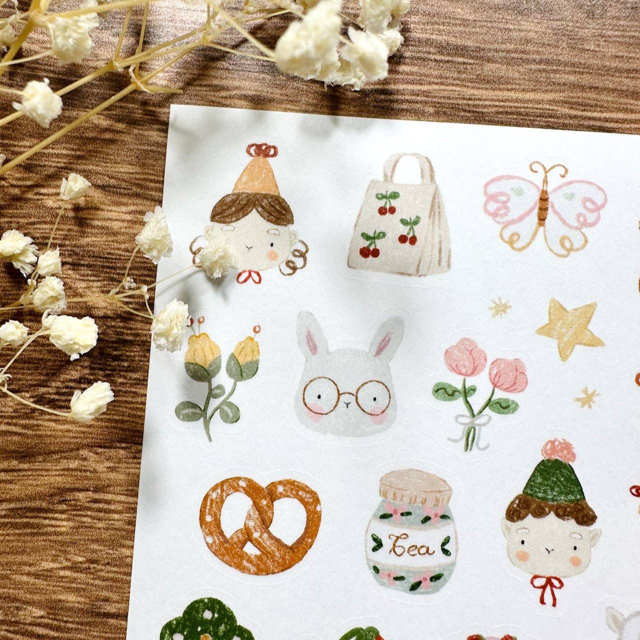 Cute Doodles Washi Sticker Sheet