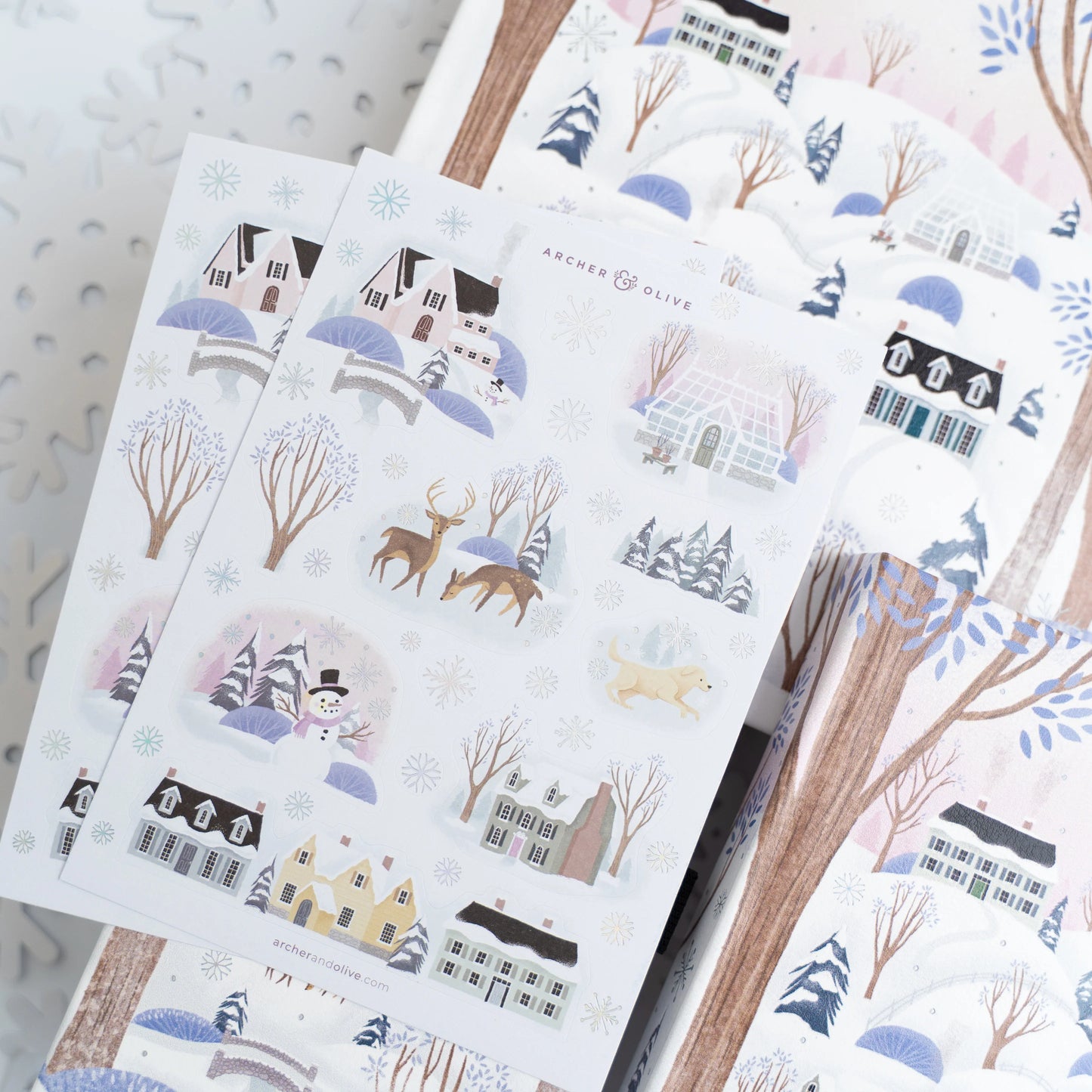 Winter Village Sticker Set
