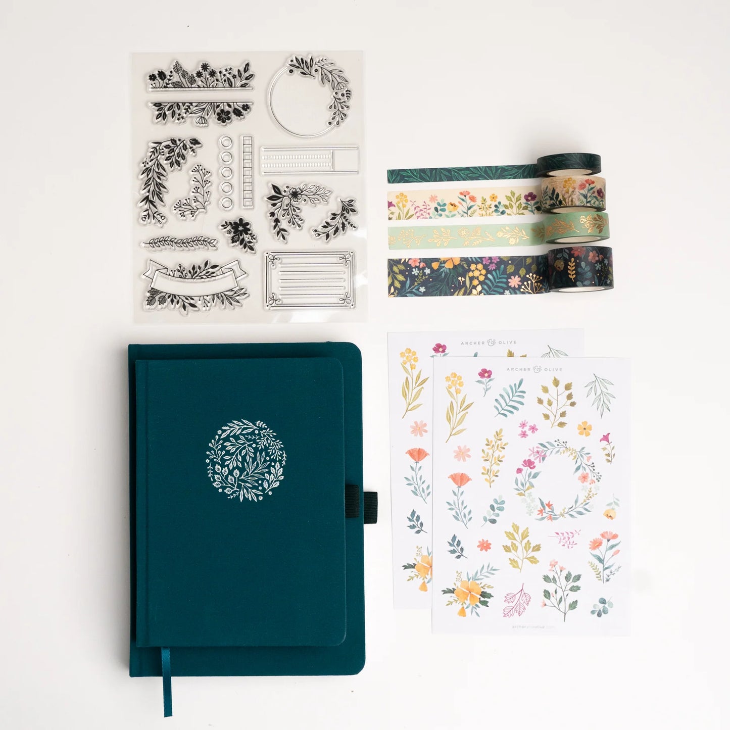 Signature Floral Notebook: Dot Grid A5/B5