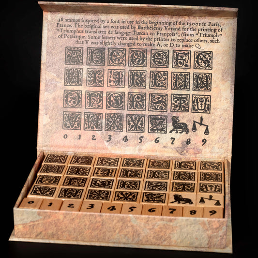 Wooden Stamp Set - Medieval Alphabet