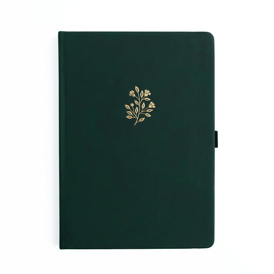 Deep Green Floral Notebook B5 Size