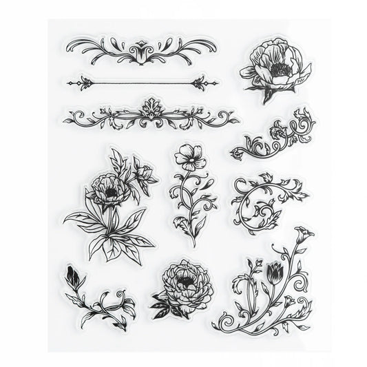 Antique Floral Acrylic Stamps