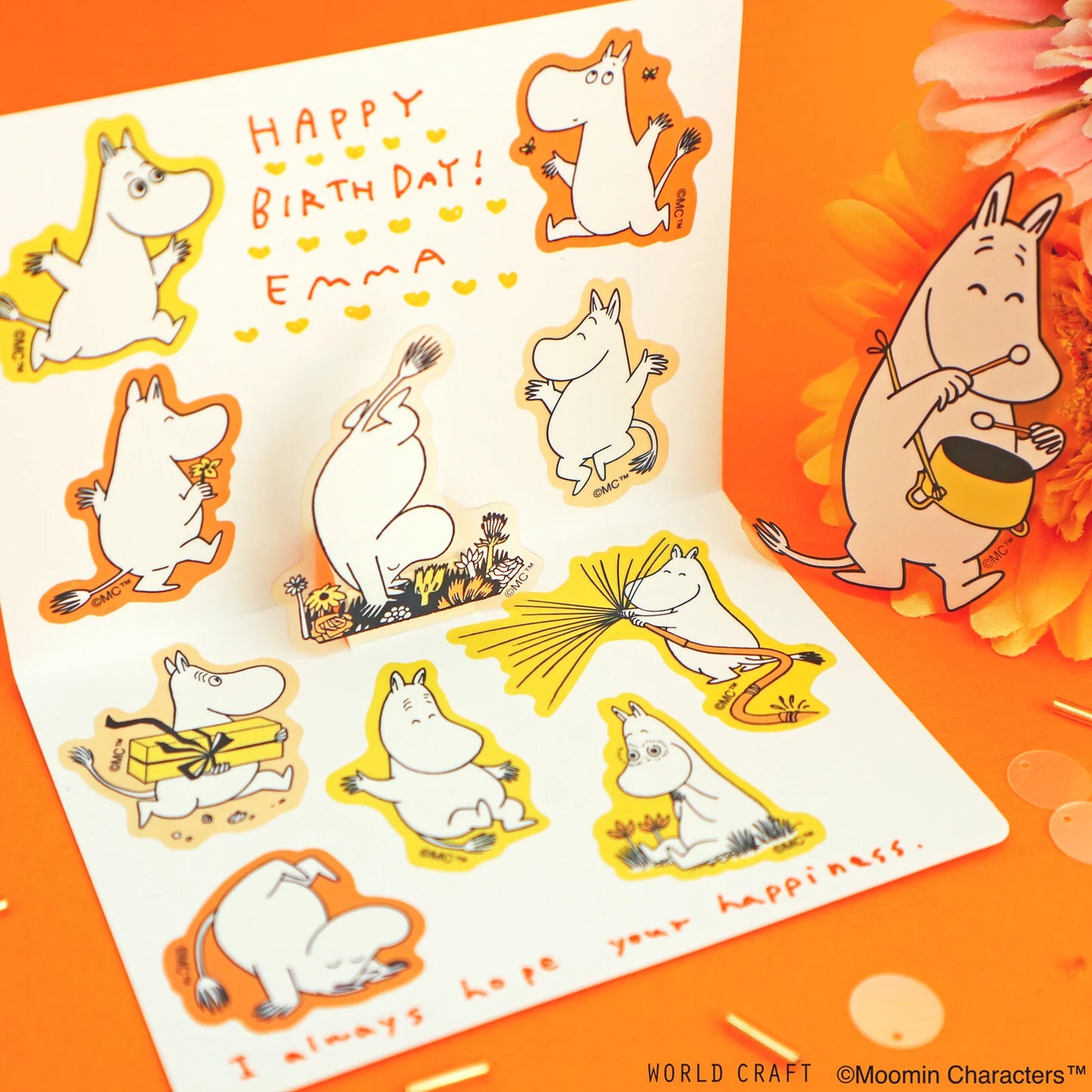Moomin Face Stickers - Happy