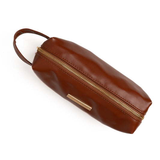 Archer and Olive Acorn Vegan Leather Pouch with Zipper