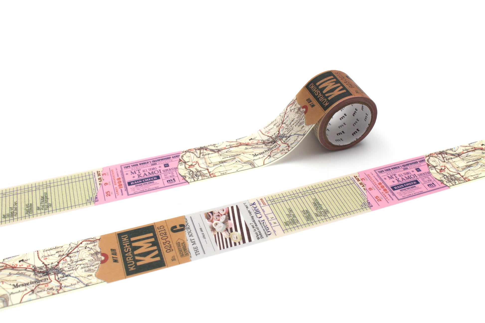 washi tape featuring a collage of ephemera like tickets and tags and newsprint