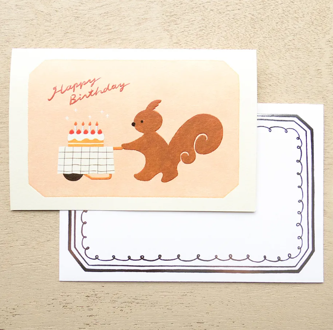 Mariko Fukuoka Birthday Card - Cake Shop