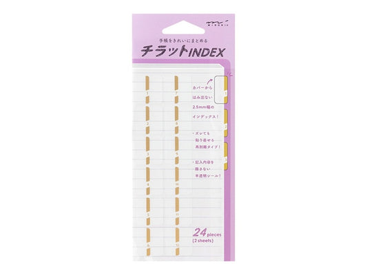 Midori Chiratto Number Gold Index Labels