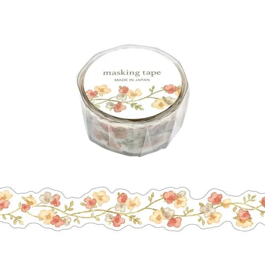 Orange Flowers Die-Cut Washi