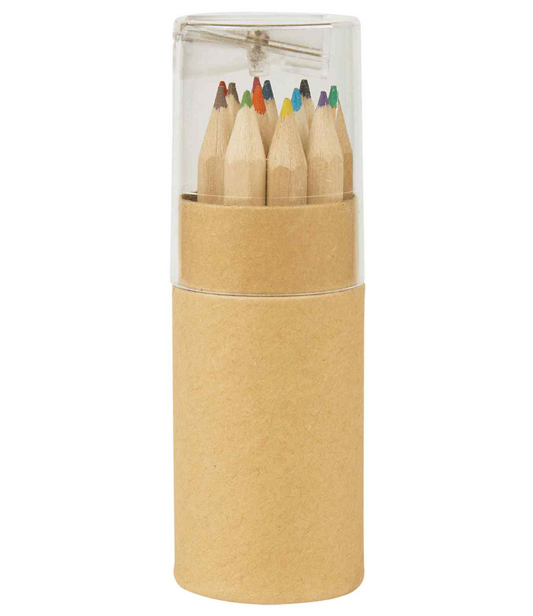 Colored Pencil Set In Tube With Sharpener