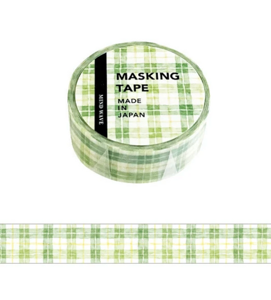 Green Pattern, Check 11 Washi Tape