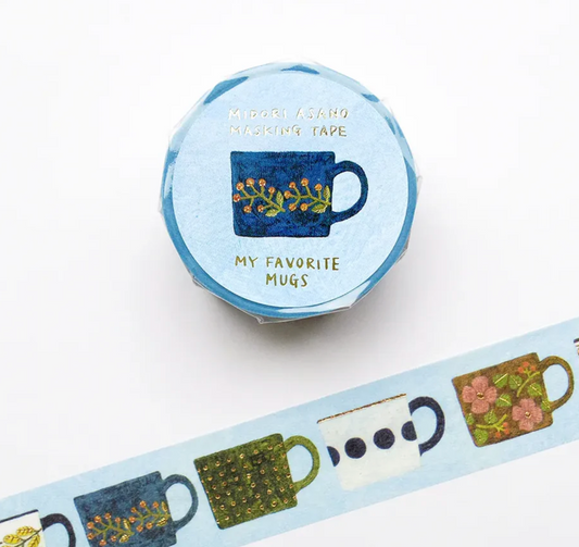 Midori Asano foil stamped masking tape My Favorite Mugs