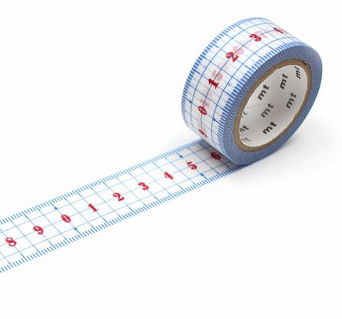 Blue and Red Ruler Washi Tape (mt)