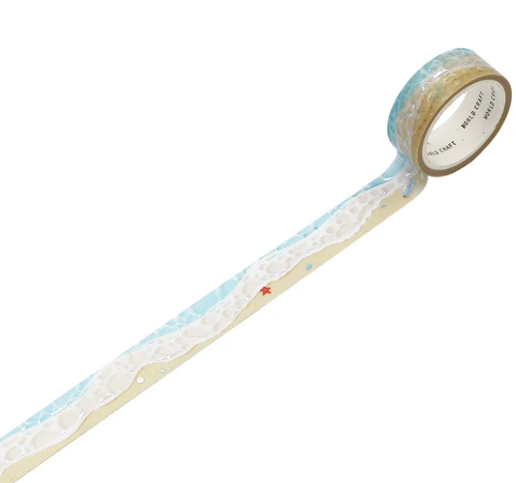 Beach Washi Tape with Gold Foil