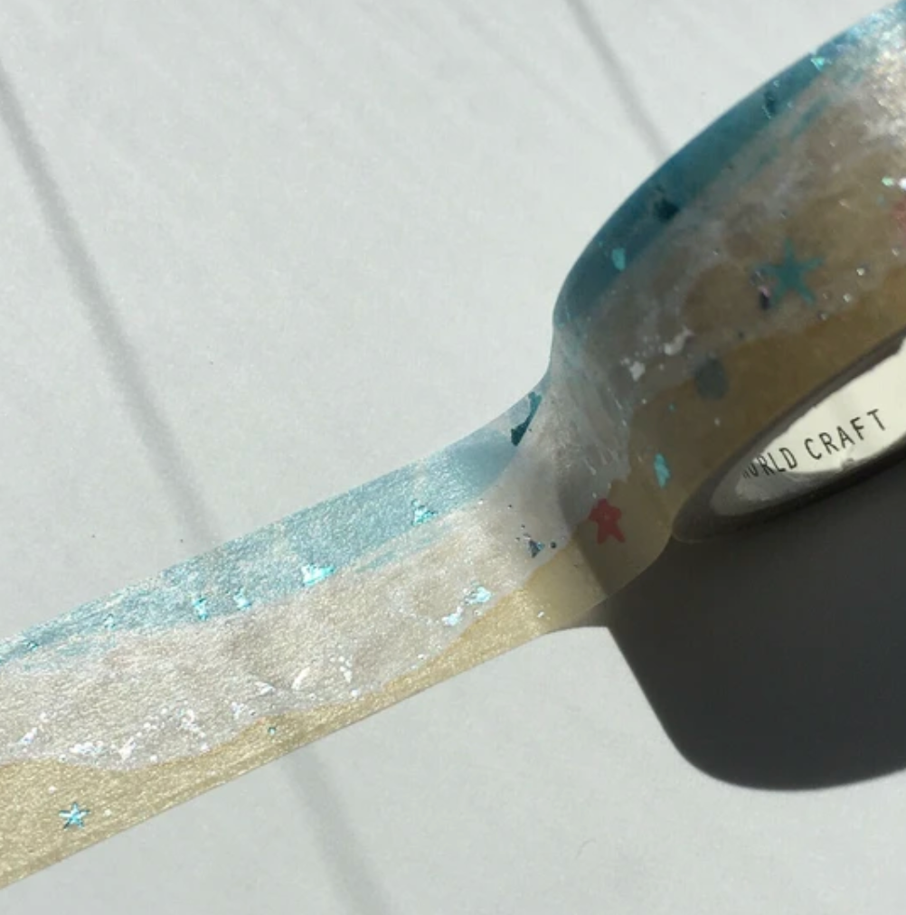 Beach Washi Tape with Gold Foil