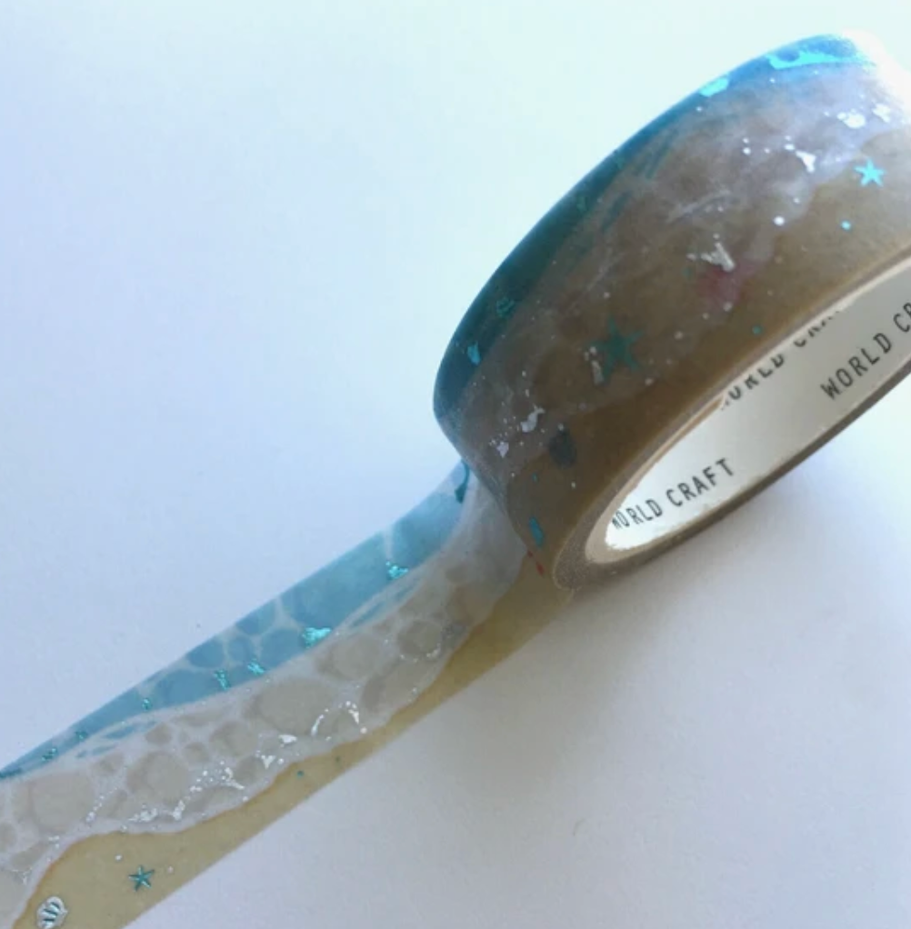 Beach Washi Tape with Gold Foil
