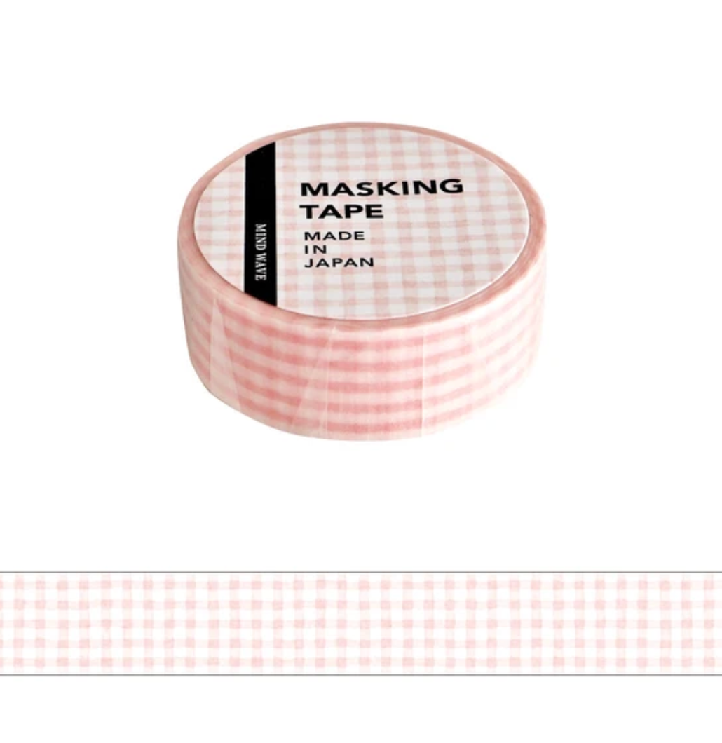 Mind Wave Pink Gingham, Pattern, Check 18 Masking Tape