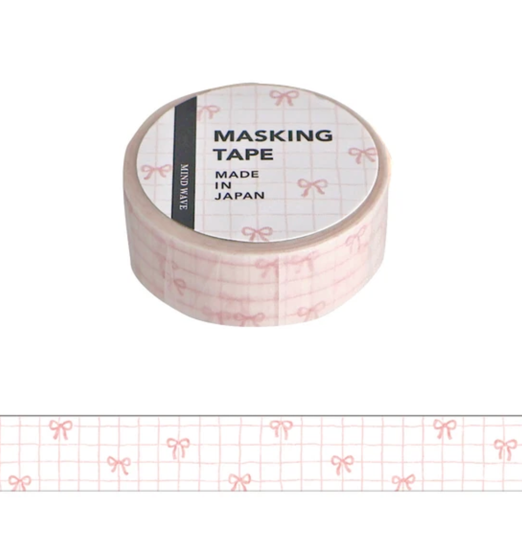 Mind Wave Little Bows Pink Gingham, Pattern, Check 23 Masking Tape