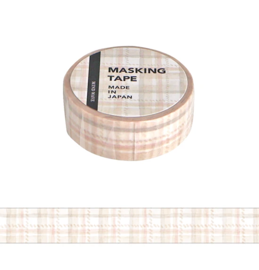 Mind Wave Light Brown Plaid, Pattern, Check 20 Masking Tape