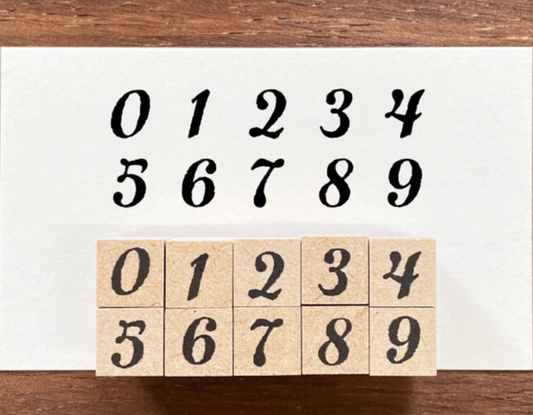 Set of 10 stamps for numbers 0-9