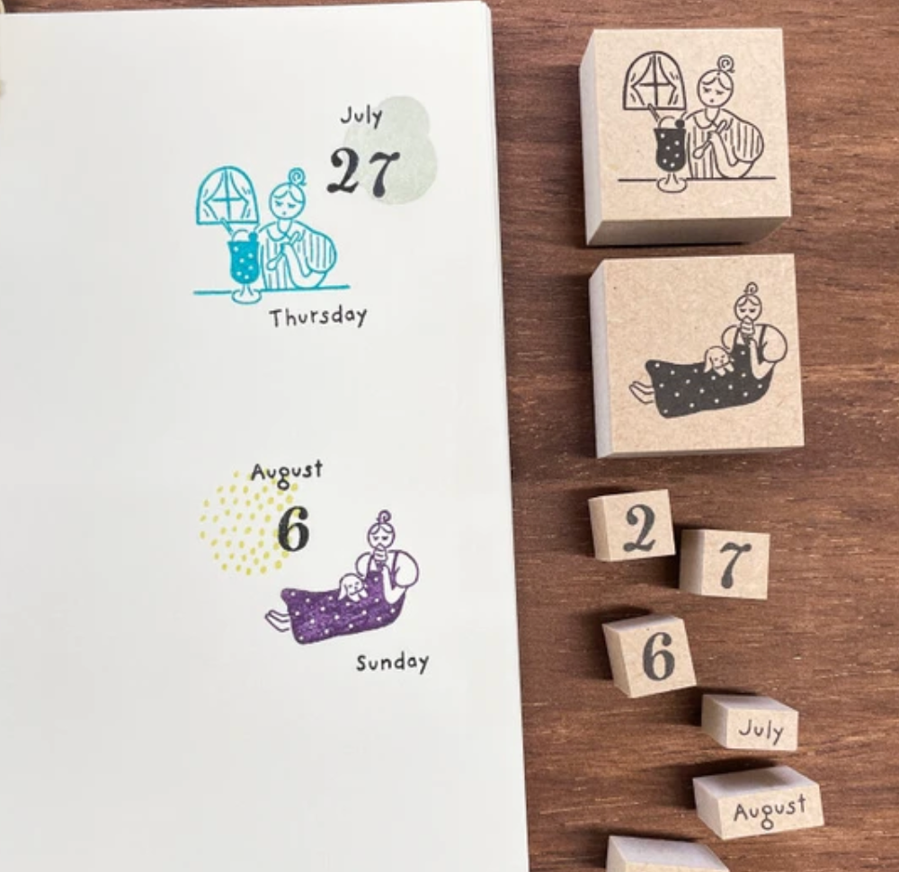 Set of 10 stamps for numbers 0-9