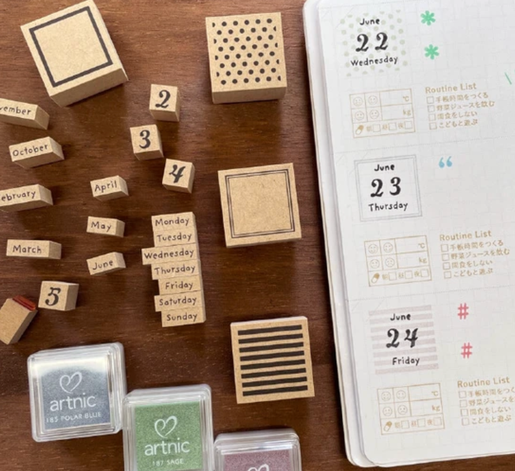 Set of 10 stamps for numbers 0-9