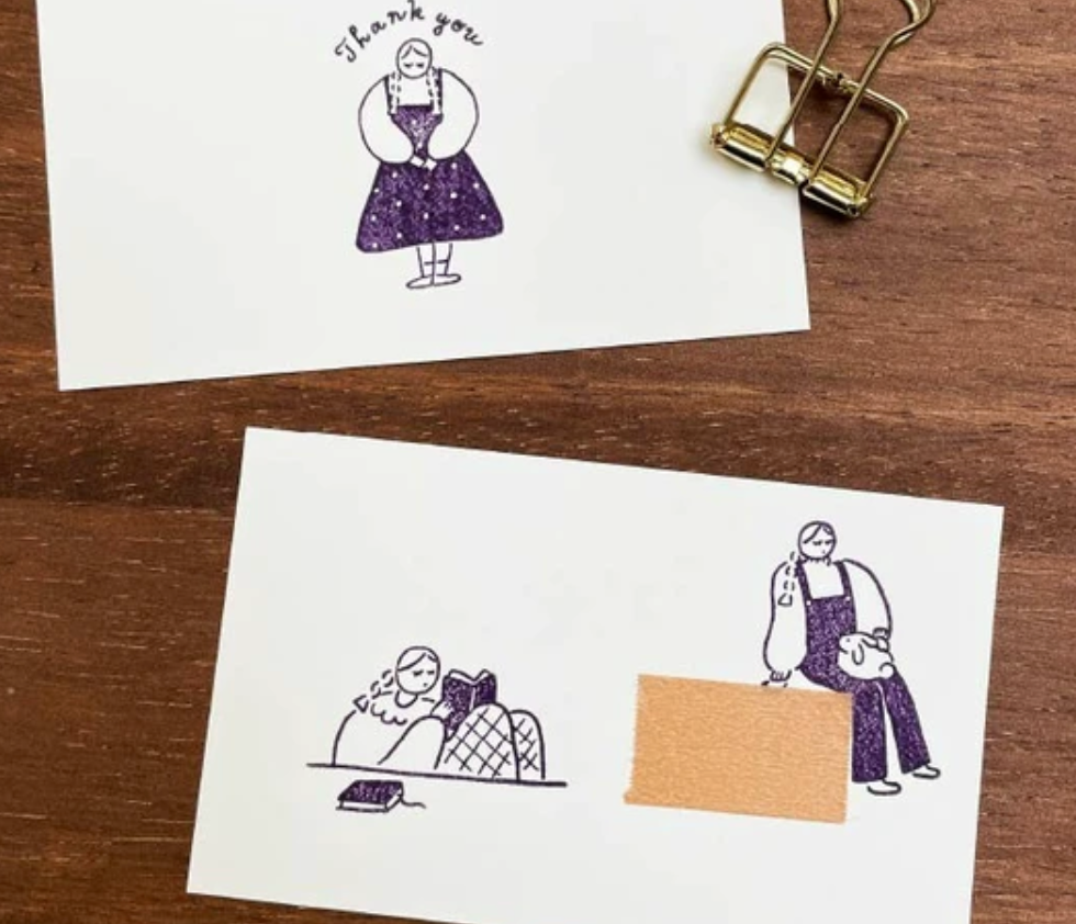 Marl-chan Reading Stamp