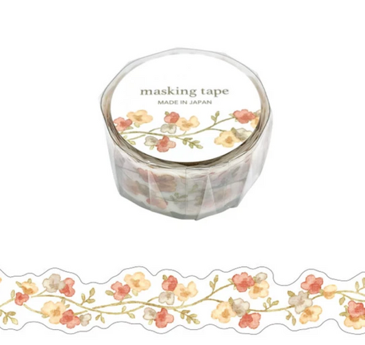 Orange Flower Die-Cut Masking Tape