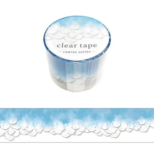 Canvas Waves Blue Clear Tape 30mm Width